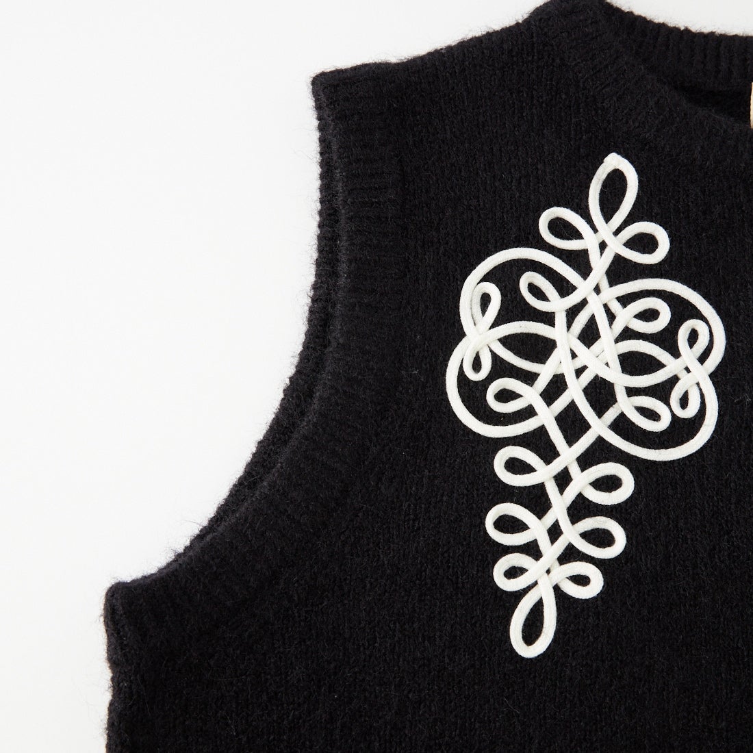 Margaux vintage [マルゴーヴィンテージ] コード刺繍ベスト [MG-JK-26082-A] BLACK/OFF