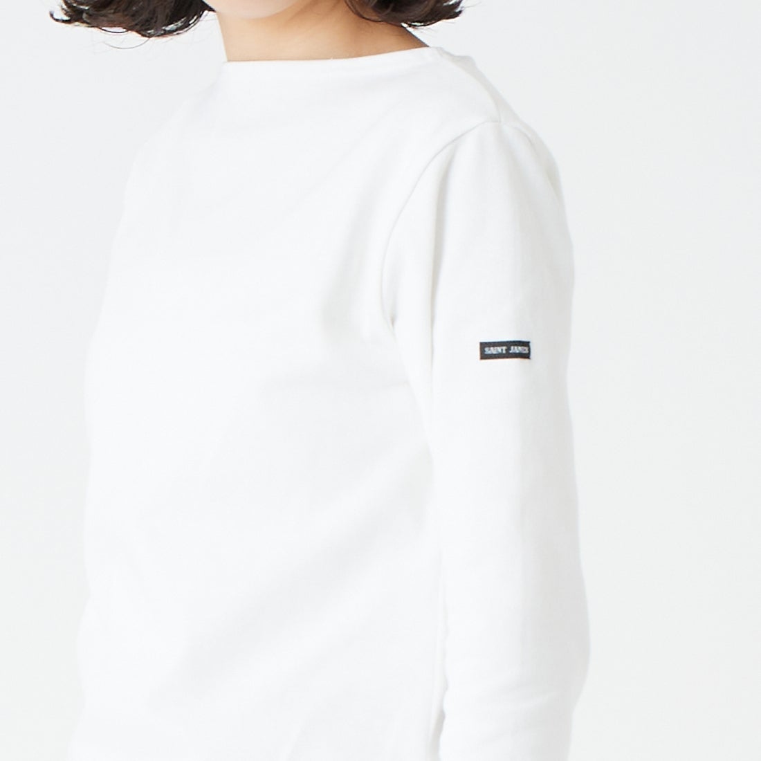 ST.JAMES [セントジェームス] バスクロングスリーブTシャツ [OUESSANT-UA] NEIGE &&モデル身長：162cm 着用サイズ：1&&