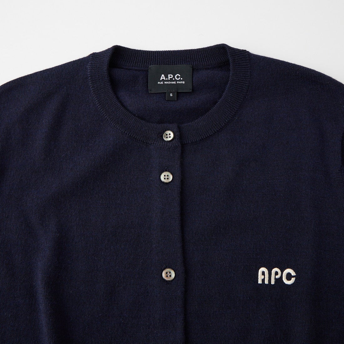 A.P.C. [アー・ペー・セー] ロゴ刺繍カーディガン [CARDIGAN-406] 39 D.NAVY