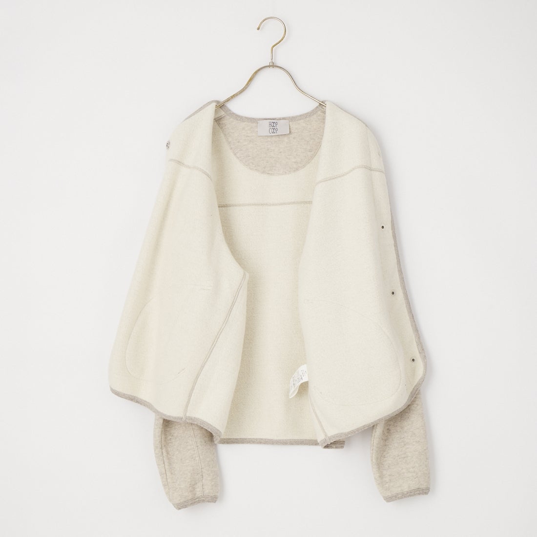 HOOP COOP [ホープコープ] リヨセルコットン コージーフリースカーディガン [F26031] HTR.BEIGE
