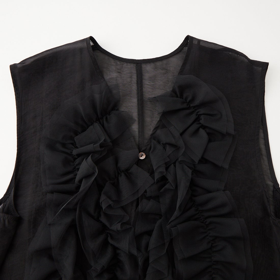 CHIGNON [シニヨン] チュールフリルシアーベスト [4564-037KK] BLACK