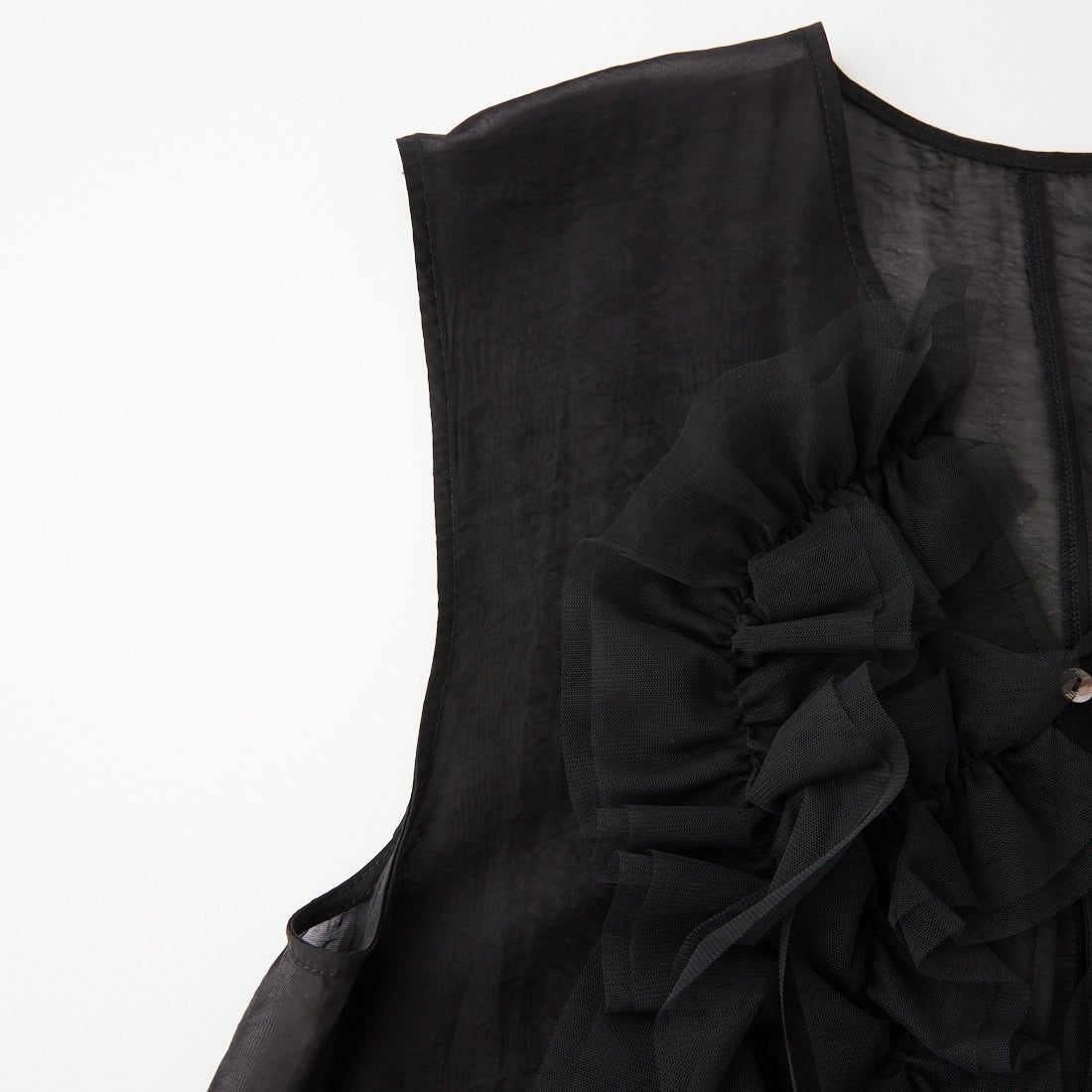 CHIGNON [シニヨン] チュールフリルシアーベスト [4564-037KK] BLACK