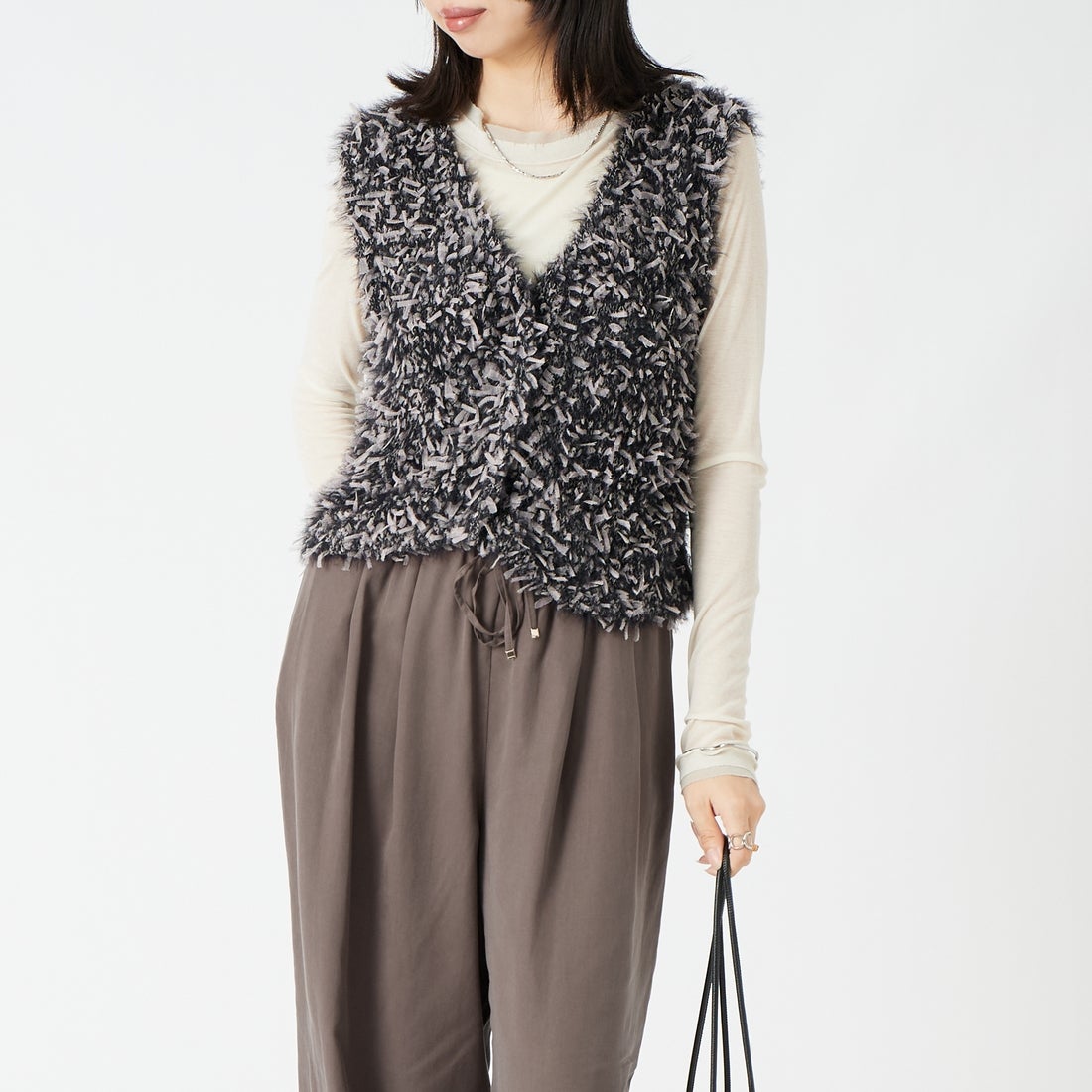 13 GRY MIX&&モデル身長：162cm 着用サイズ：F&&