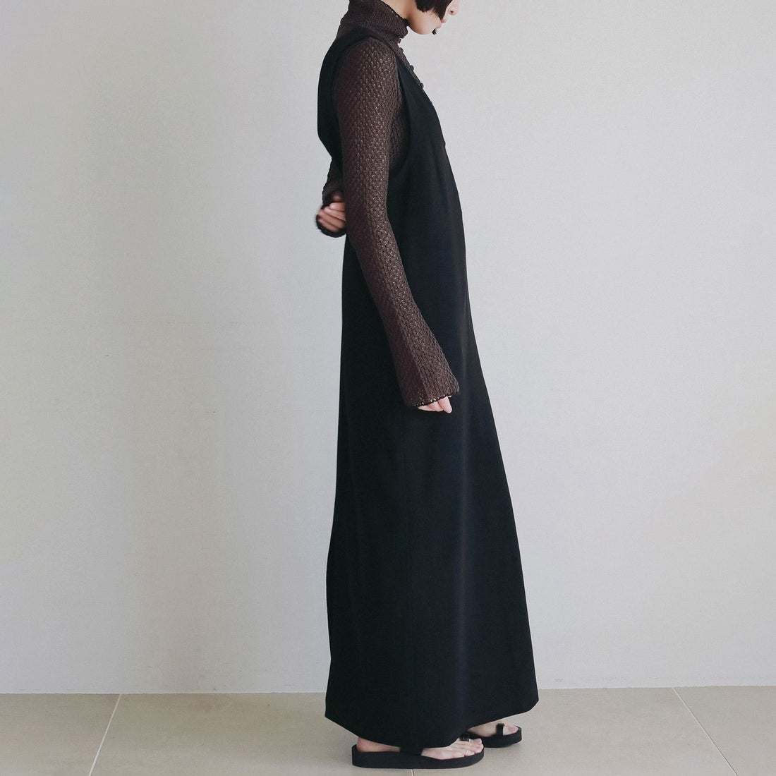 anuke [アンヌーク] Uネックルーズワンピース [62620305] BLK
