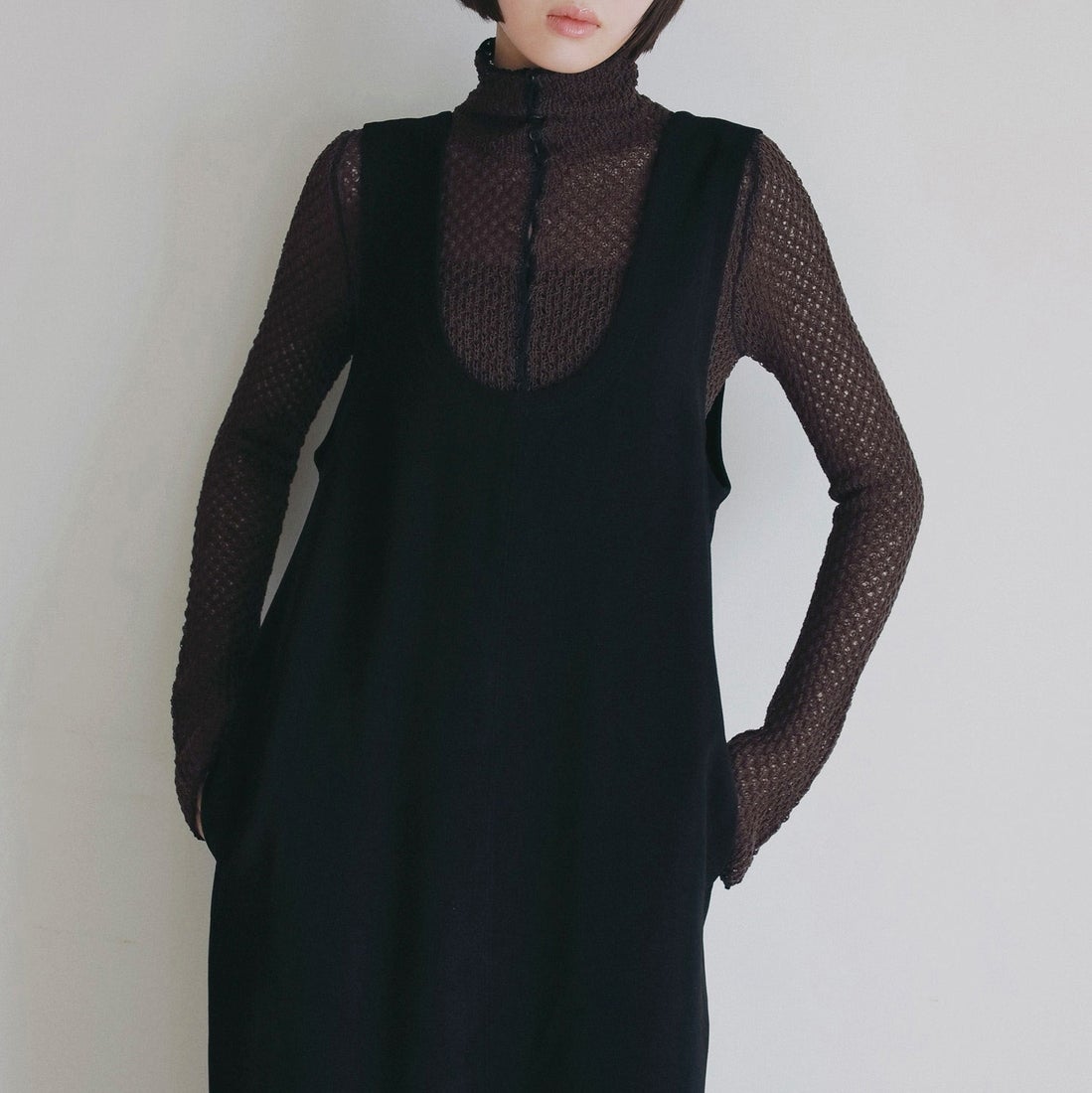 anuke [アンヌーク] Uネックルーズワンピース [62620305] BLK