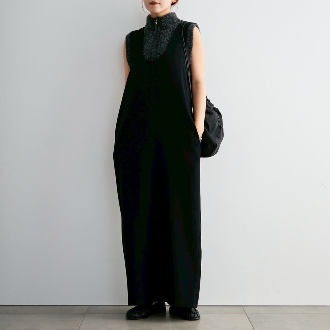 anuke [アンヌーク] Uネックルーズワンピース [62620305] BLK