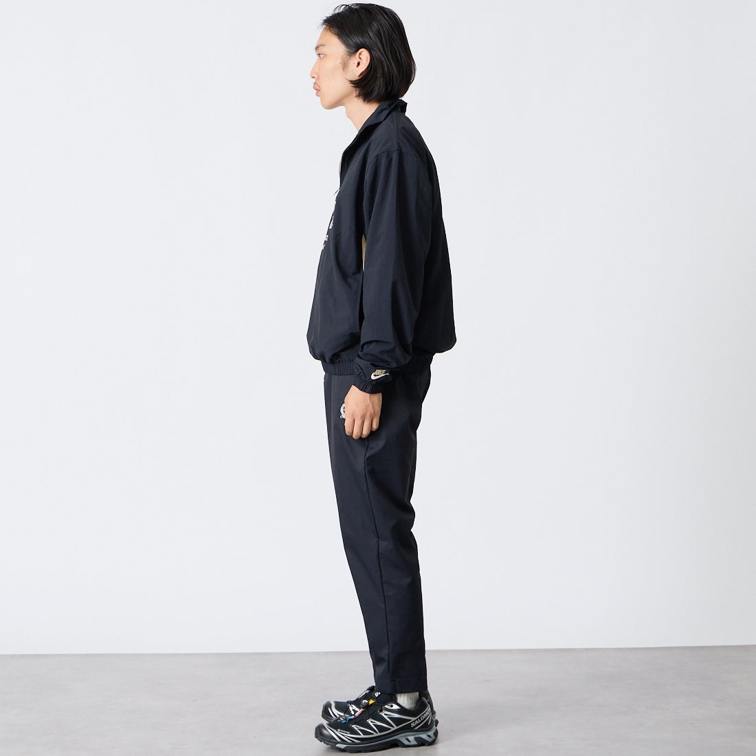 NIKE [ナイキ] クラブ メンズ ハーフジップ ジャケット [IO4161] 010 BLACK &&モデル身長：175cm 着用サイズ：M&&