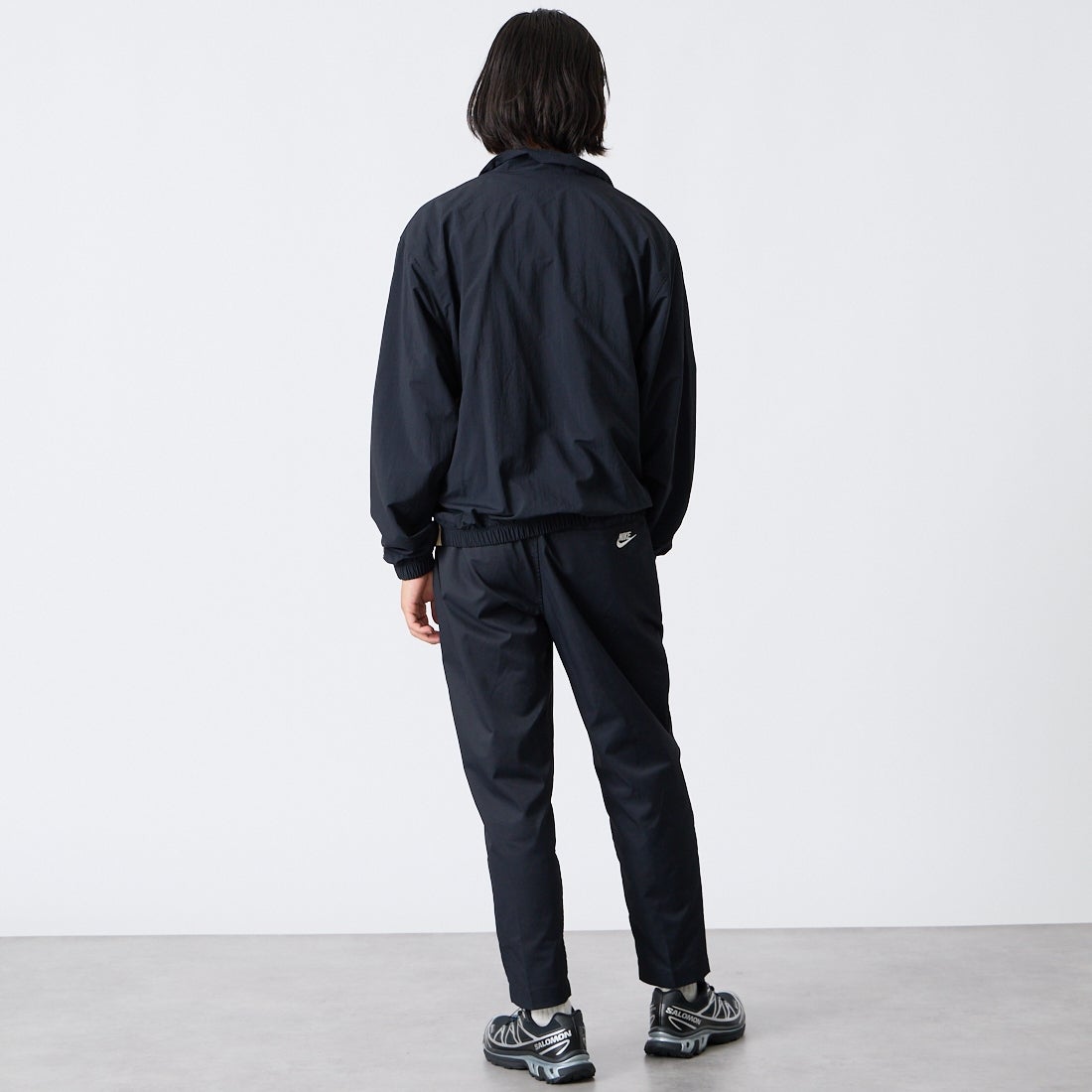 NIKE [ナイキ] クラブ メンズ ハーフジップ ジャケット [IO4161] 010 BLACK &&モデル身長：175cm 着用サイズ：M&&