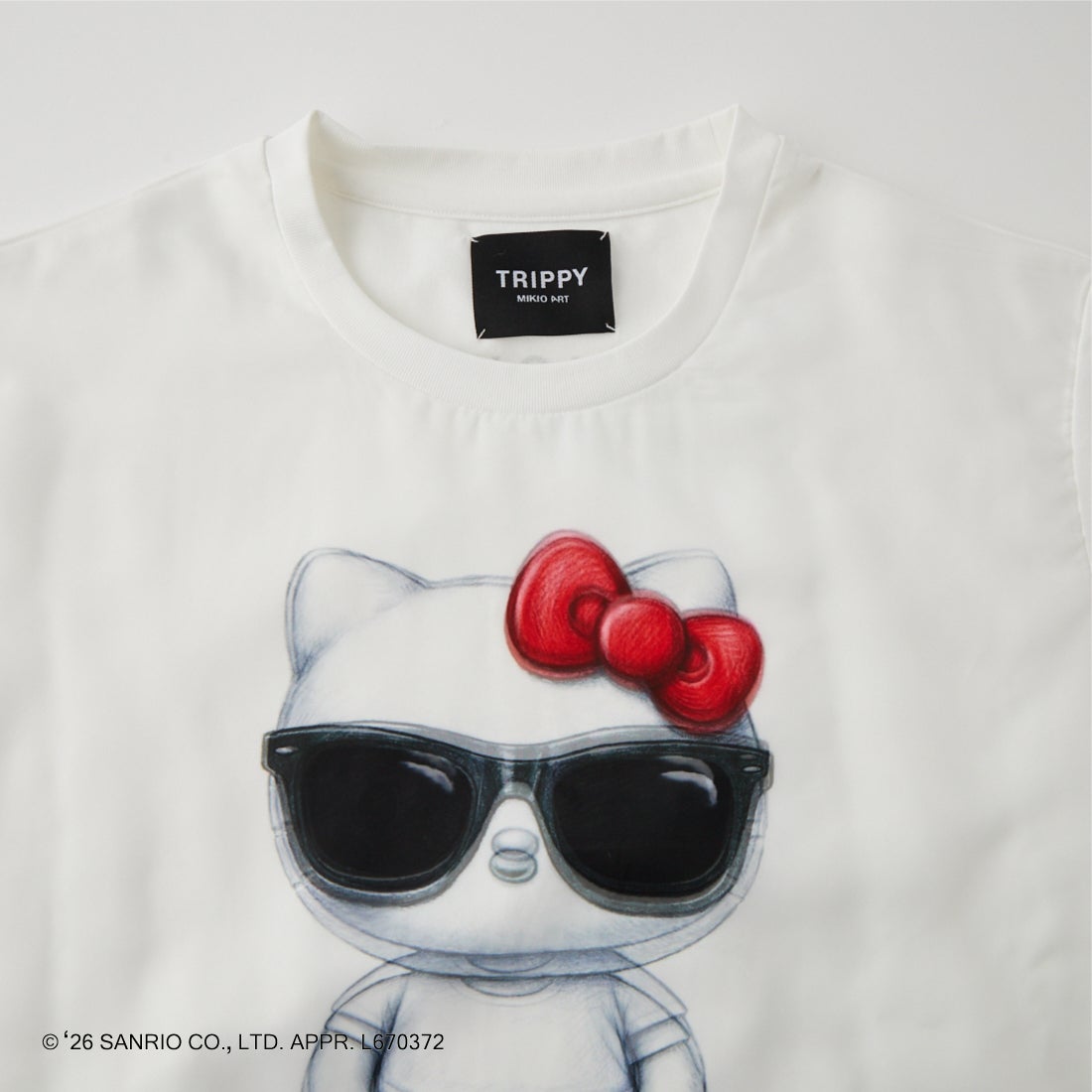TRIPPY MIKIO ART [トリッピーミキオアート] HELLO KITTY SUNGLASSES Tシャツ [TR-153] WHITE