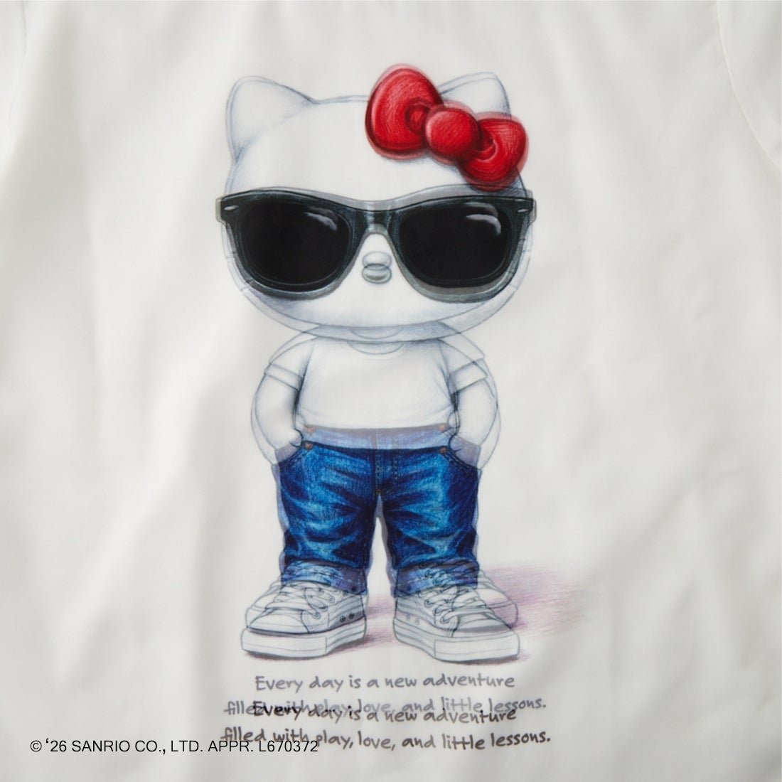 TRIPPY MIKIO ART [トリッピーミキオアート] HELLO KITTY SUNGLASSES Tシャツ [TR-153] WHITE