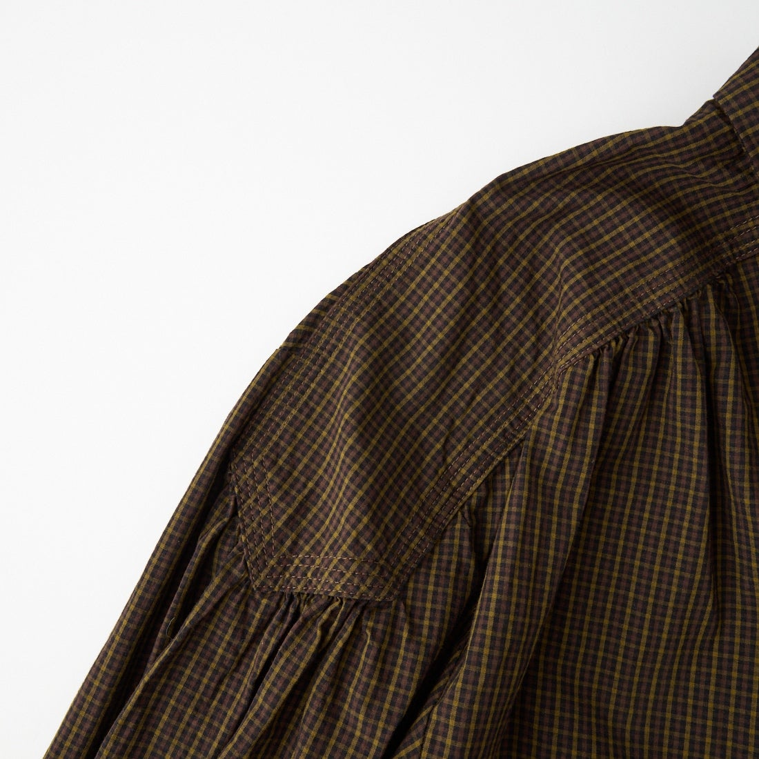 WHYTO. [ホワイト] チェック柄 ボリュームブラウス [WHT26FBL4111] KHK CHECK