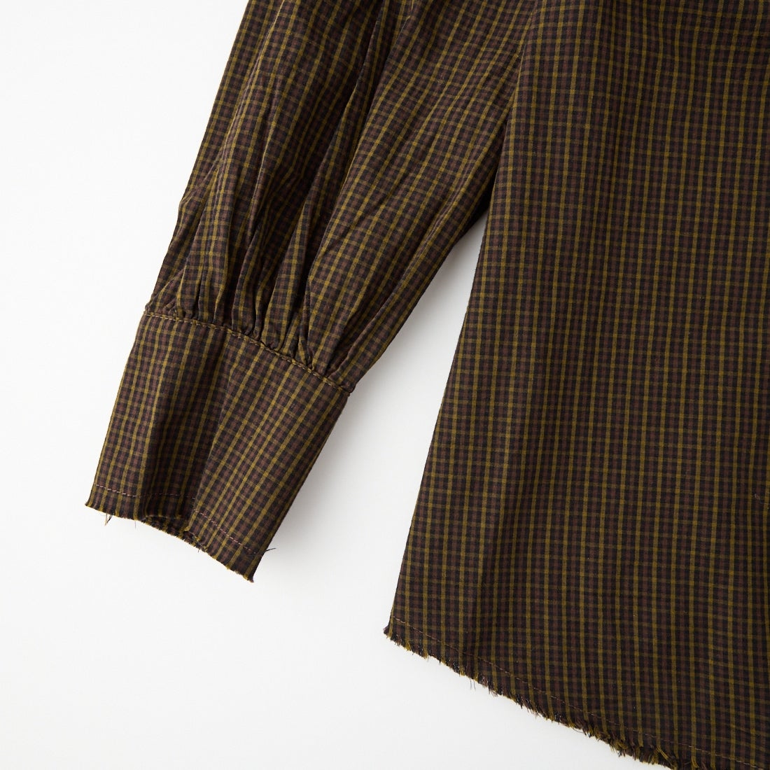 WHYTO. [ホワイト] チェック柄 ボリュームブラウス [WHT26FBL4111] KHK CHECK