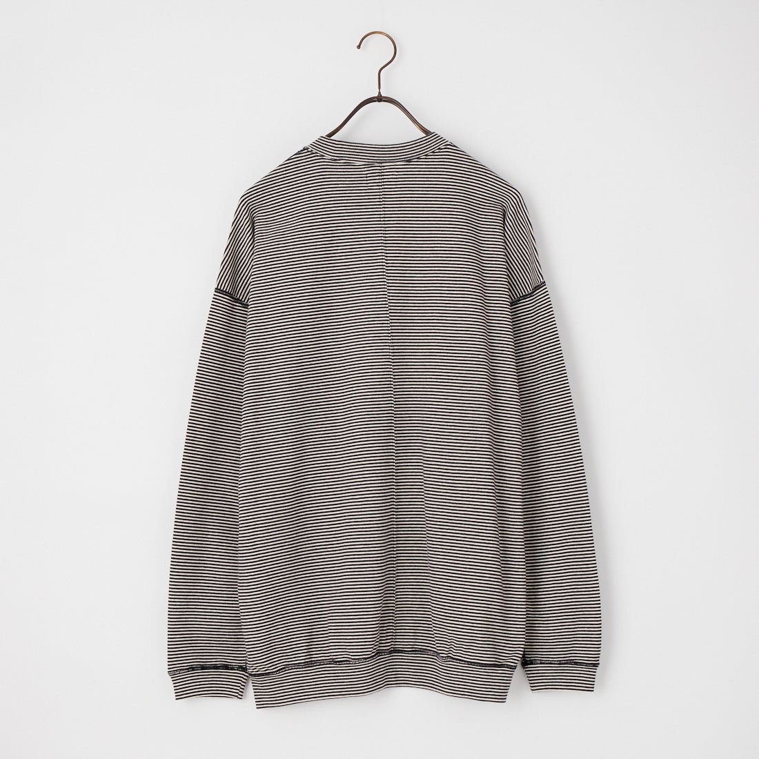 HOLLYWOOD RANCH MARKET [ハリウッドランチマーケット] ストレッチフライス 9.5oz ヘムリブミジンボーダーTシャツ [1021186] CHARCOAL