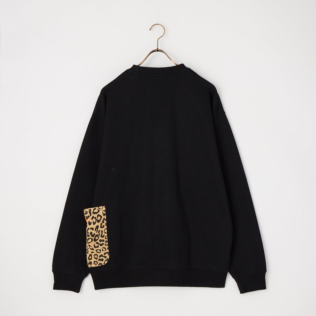 UNIVERSAL OVERALL [ユニバーサルオーバーオール] 別注 レオパードポケット カバーオールスウェット [U2631226IN-JF] BLACK
