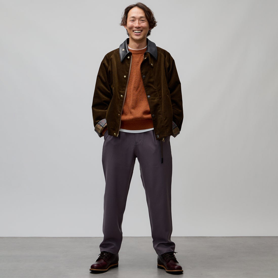 Gramicci [グラミチ] 別注 ウールライク エブリデイパンツ [GMP6-F1011-JF] GRAY &&モデル身長：176cm 着用サイズ：L&&