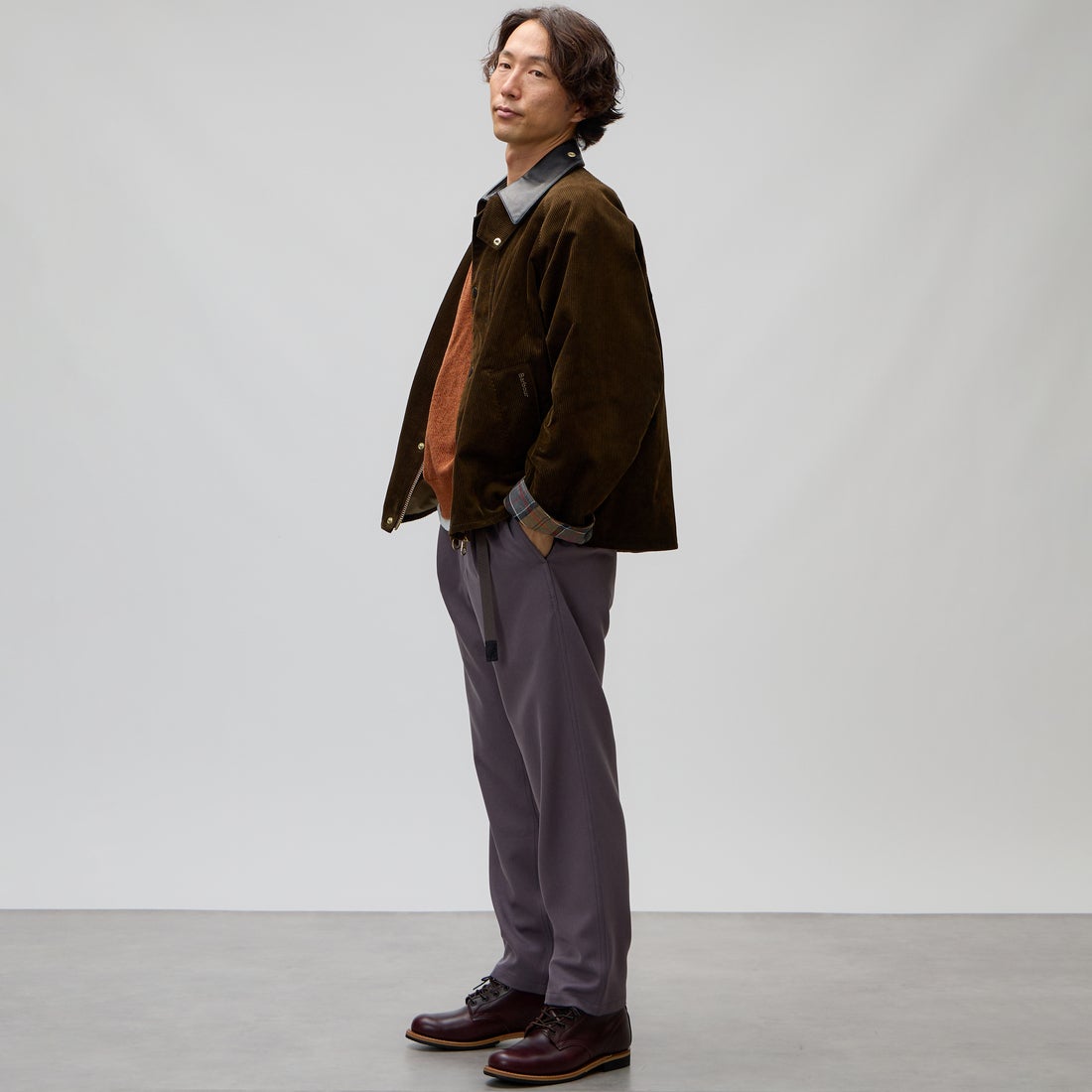 Gramicci [グラミチ] 別注 ウールライク エブリデイパンツ [GMP6-F1011-JF] GRAY &&モデル身長：176cm 着用サイズ：L&&