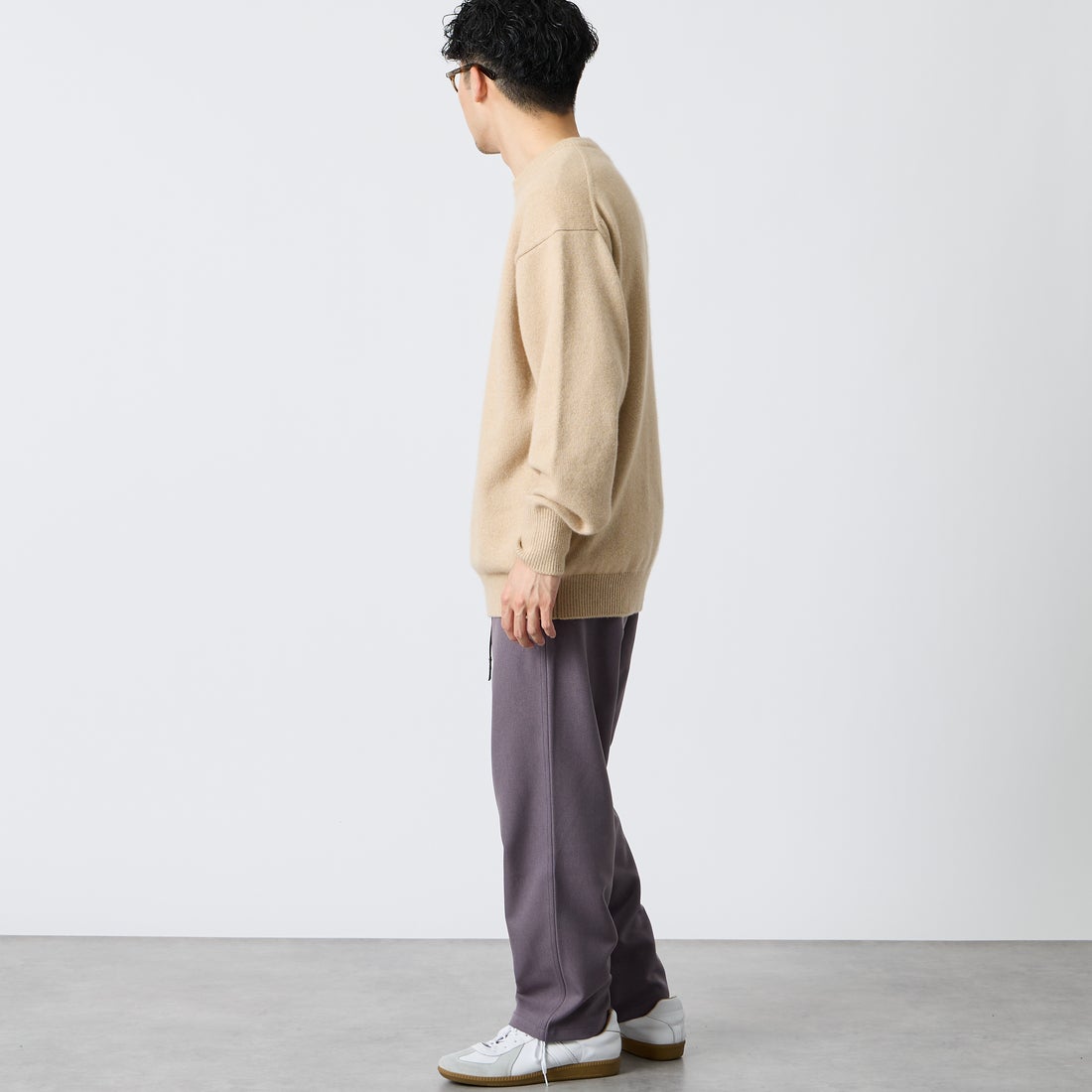 GRAMiCCi [グラミチ] 別注 ウールライク エブリデイパンツ [GMP6-F1011-JF] GRAY &&モデル身長：168cm 着用サイズ：L&&