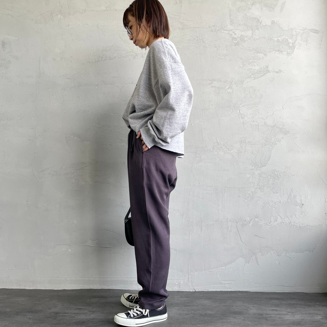GRAMiCCi [グラミチ] 別注 ウールライク エブリデイパンツ [GMP6-F1011-JF] CHARCOAL &&モデル身長：158cm 着用サイズ：S&&