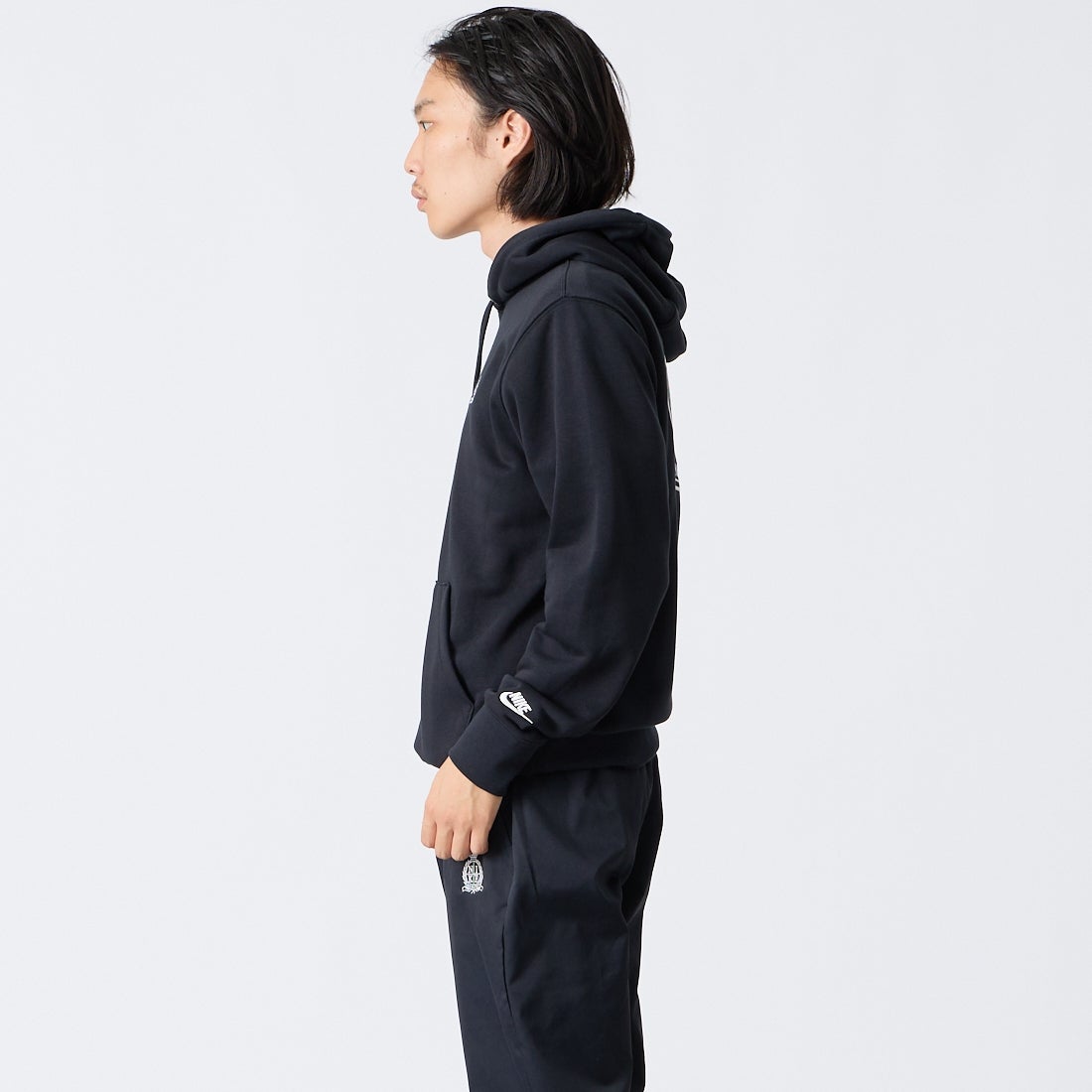 NIKE [ナイキ] クラブ フレンチテリー フーディ [IQ6267] 010 BLACK &&モデル身長：175cm 着用サイズ：M&&