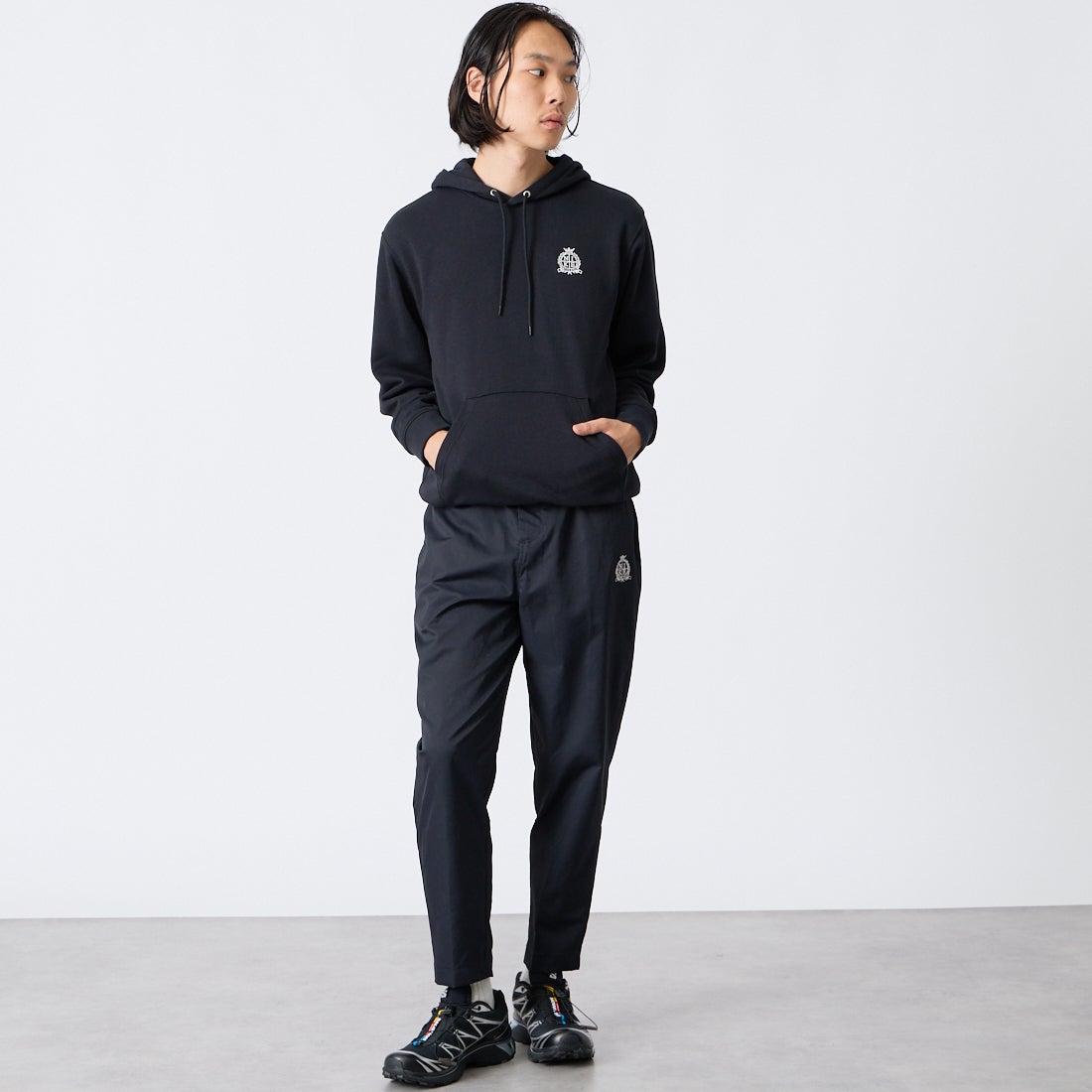 NIKE [ナイキ] クラブ フレンチテリー フーディ [IQ6267] 010 BLACK &&モデル身長：175cm 着用サイズ：M&&