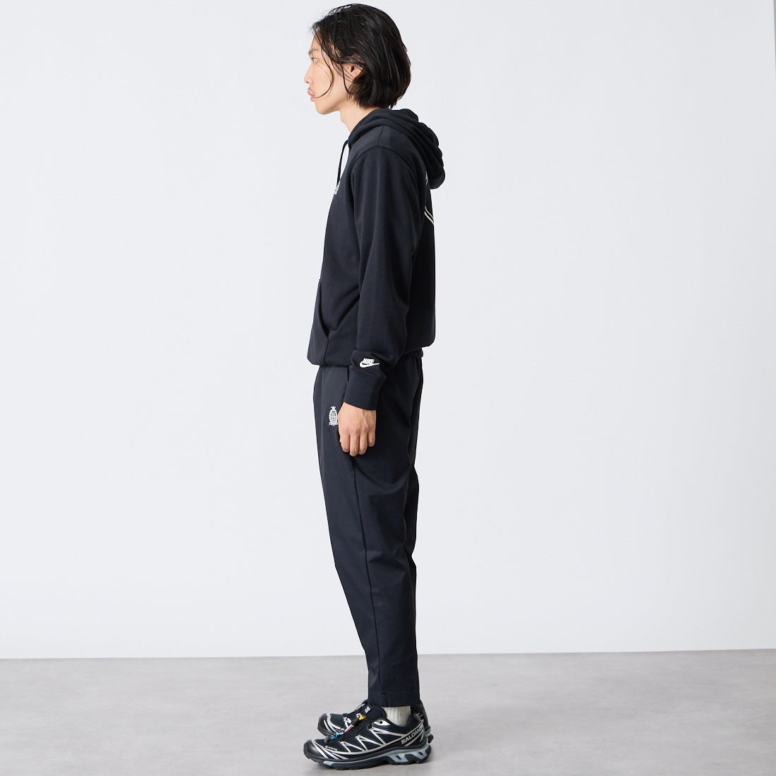 NIKE [ナイキ] クラブ フレンチテリー フーディ [IQ6267] 010 BLACK &&モデル身長：175cm 着用サイズ：M&&