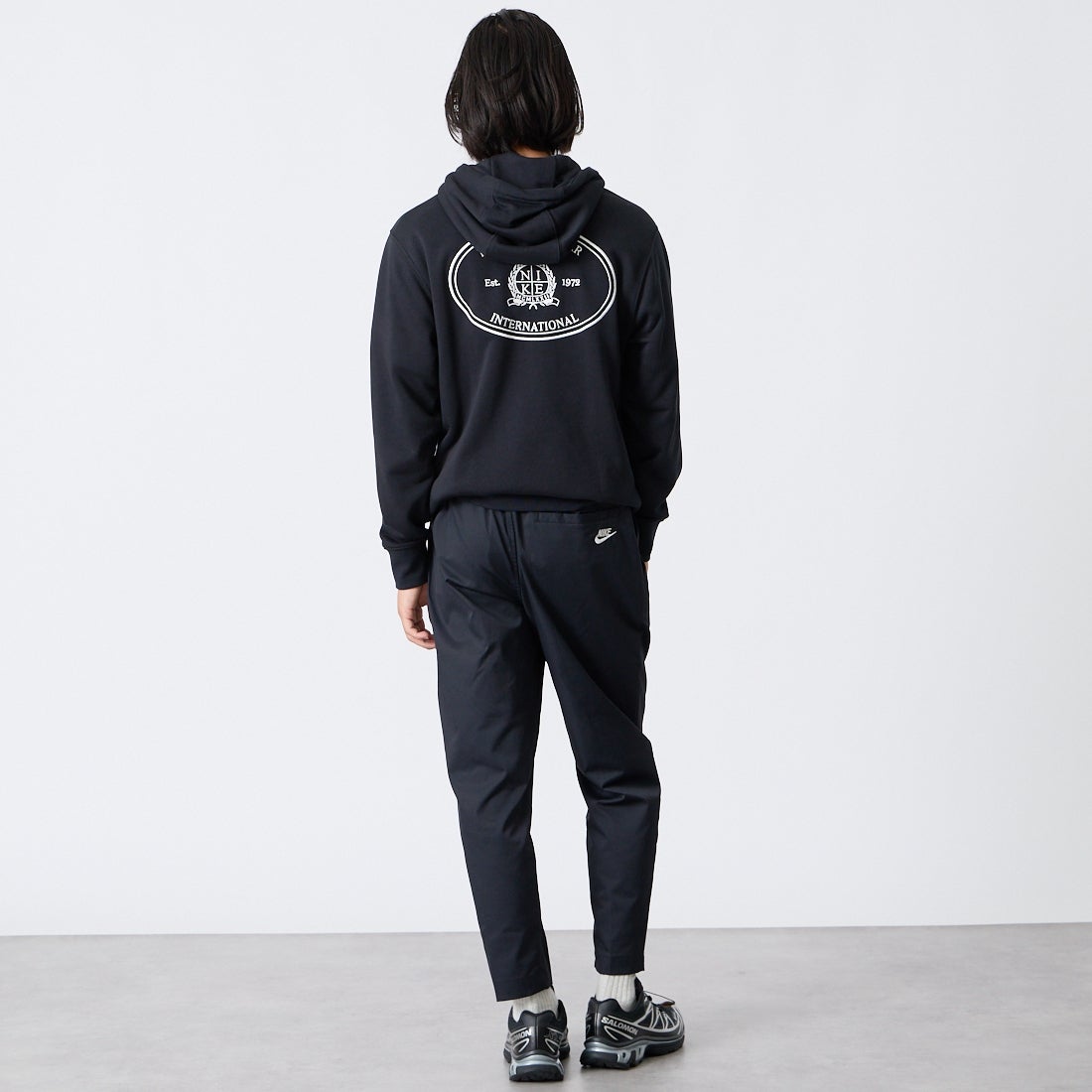 NIKE [ナイキ] クラブ フレンチテリー フーディ [IQ6267] 010 BLACK &&モデル身長：175cm 着用サイズ：M&&