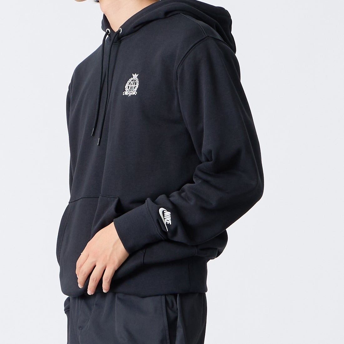NIKE [ナイキ] クラブ フレンチテリー フーディ [IQ6267] 010 BLACK &&モデル身長：175cm 着用サイズ：M&&