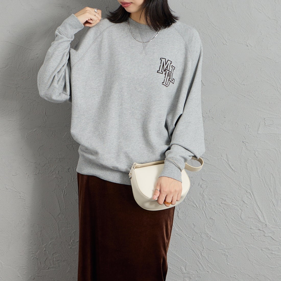 MICA&DEAL [マイカアンドディール] MDL フロッキーロゴプリントスウェット [0126309089] GRAY