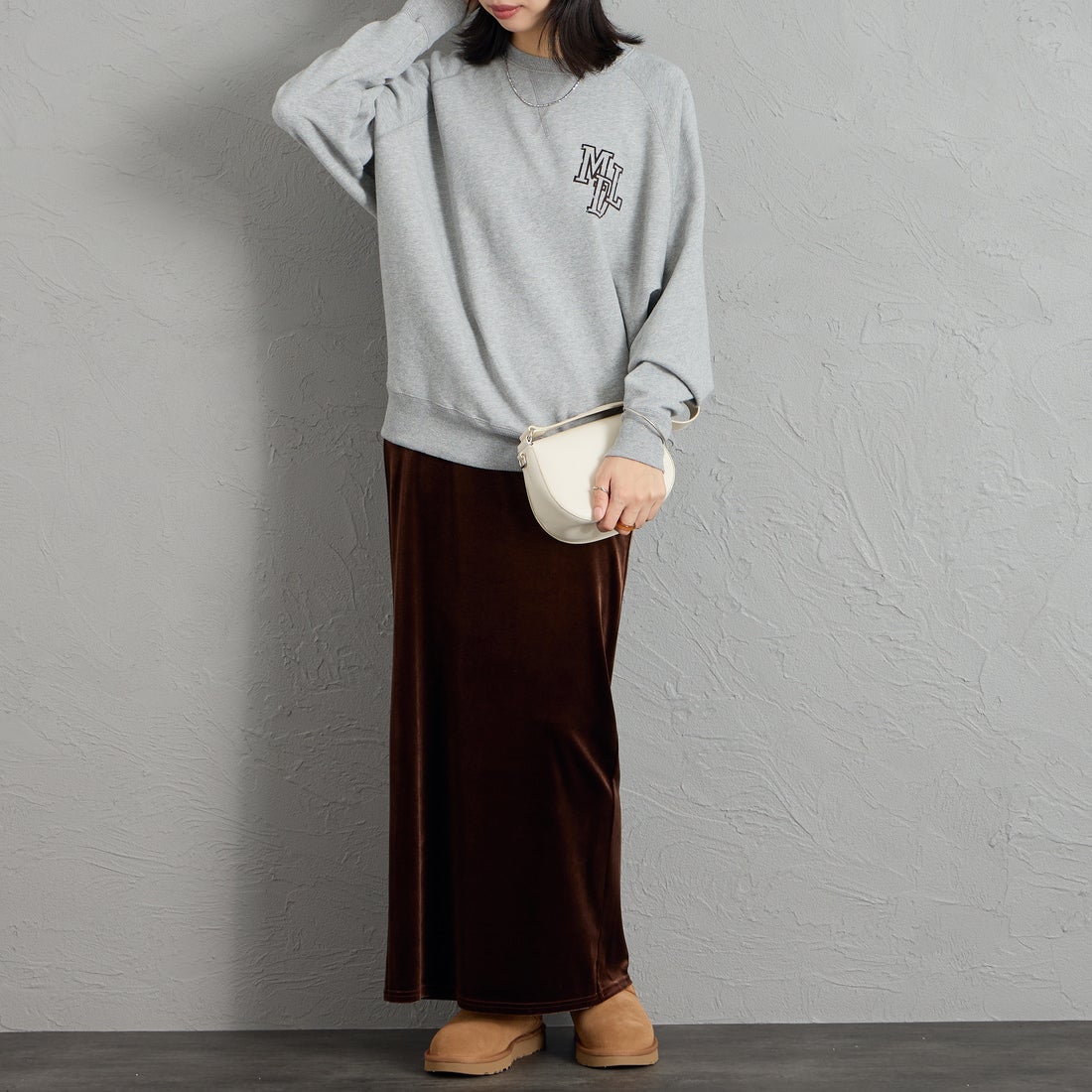 MICA&DEAL [マイカアンドディール] MDL フロッキーロゴプリントスウェット [0126309089] GRAY