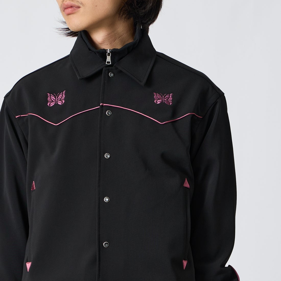 Needles [ニードルズ] パイピングカウボーイジャケット [TY258] C BLACK &&モデル身長：175cm 着用サイズ：M&&