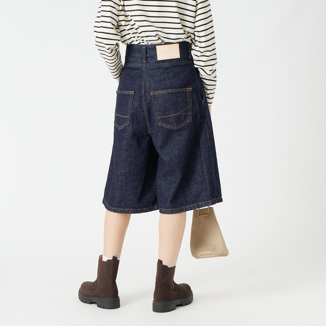 SOMETHING [サムシング] ラップデニムショーツ [SA1801] 00 O.W &&モデル身長：162cm 着用サイズ：S&&