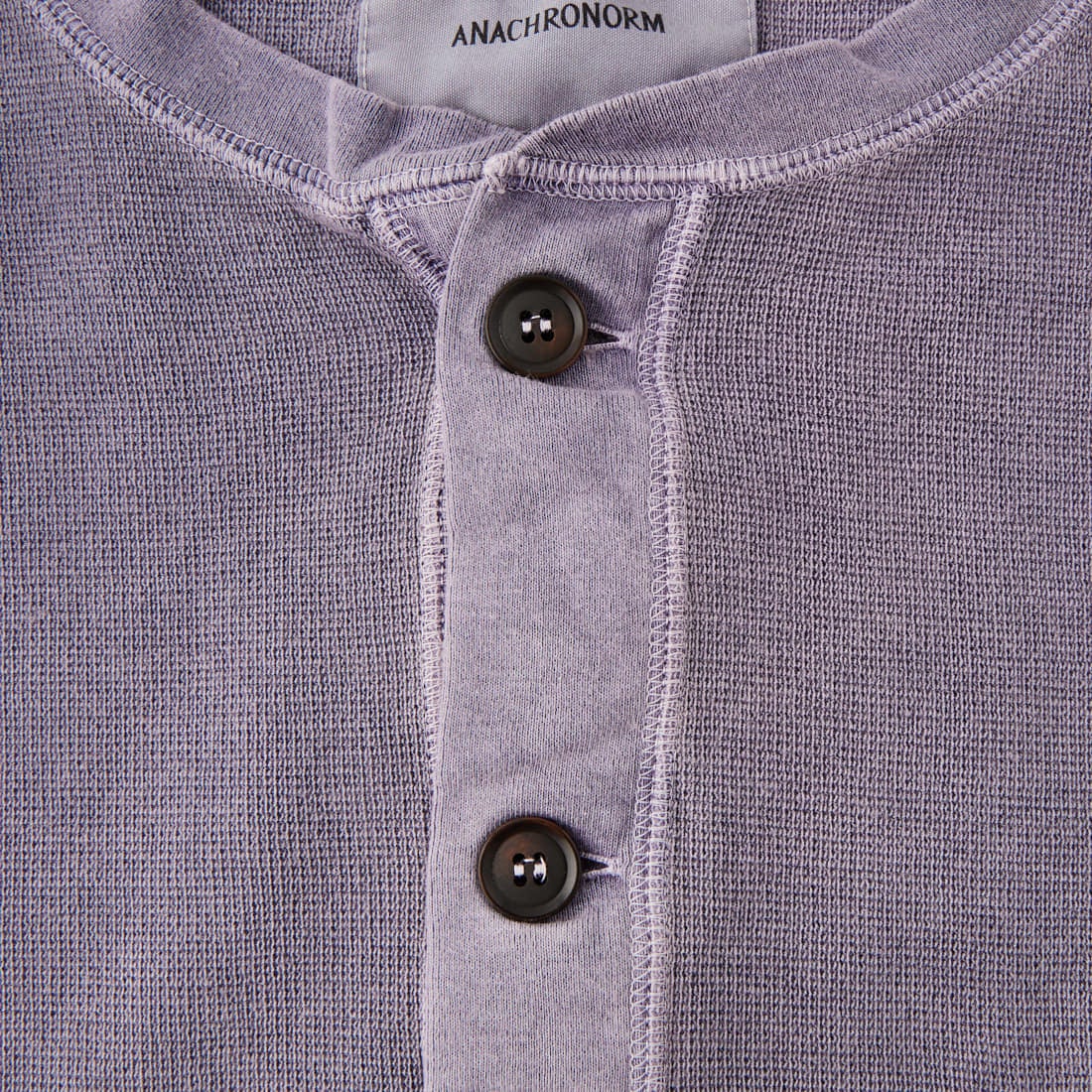 ANACHRONORM [アナクロノーム] ピグメントサーマル ヘンリーネックロングスリーブTシャツ [AN458] DUSTY PURP