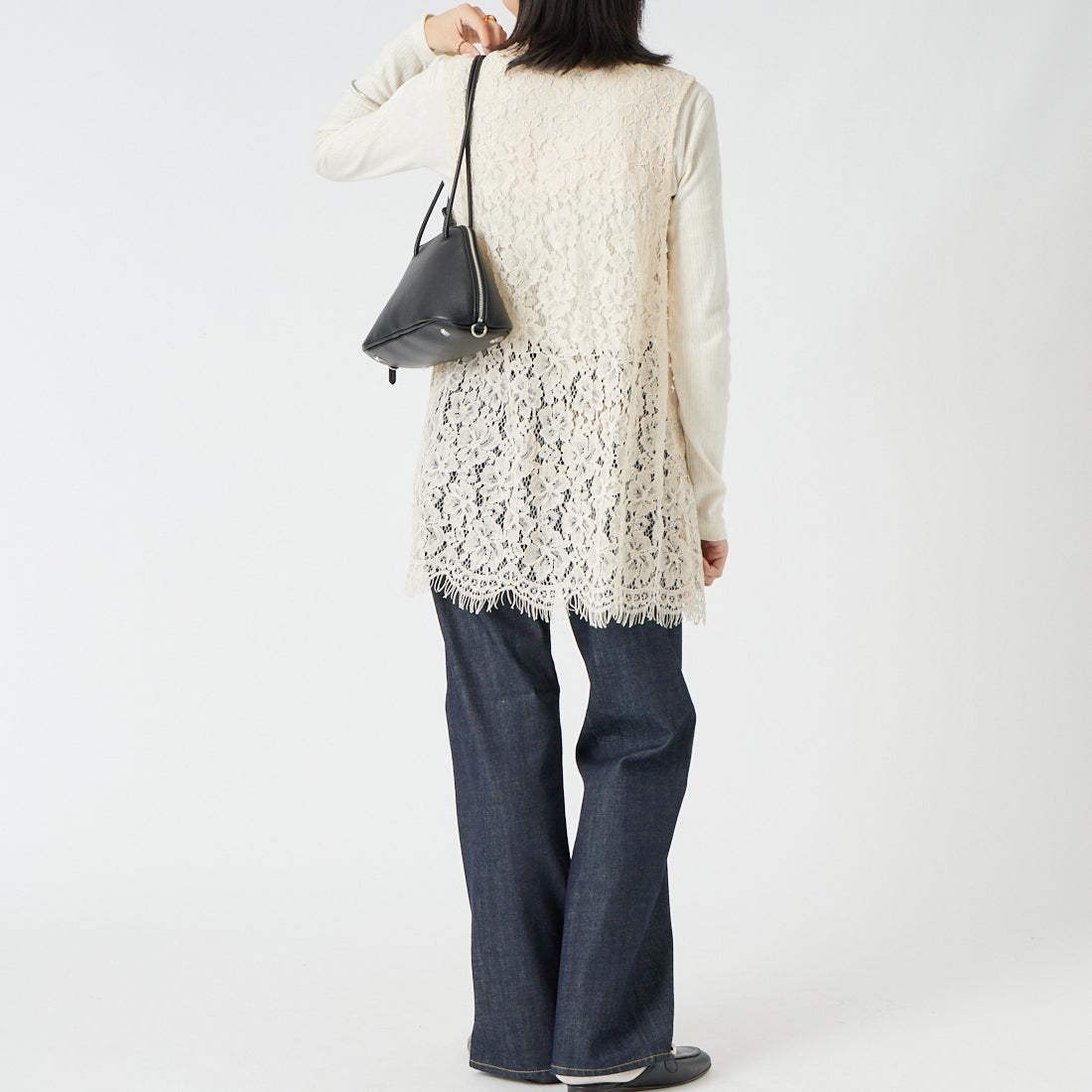 DIGNITE COLLIER [ディニテコリエ] レースジレ [80269042] 032 ｱｲﾎﾞﾘｰ &&モデル身長：162cm 着用サイズ：F&&