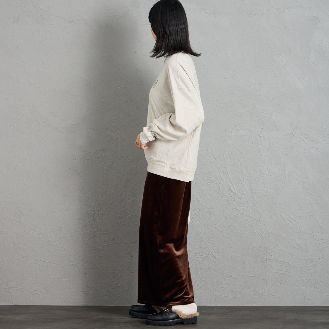 Americana [アメリカーナ] AMRCN バックプリントロングTシャツ [BRF-844A-2] ｵｰﾄﾐｰﾙ &&モデル身長：162cm 着用サイズ：ONE SIZE&&