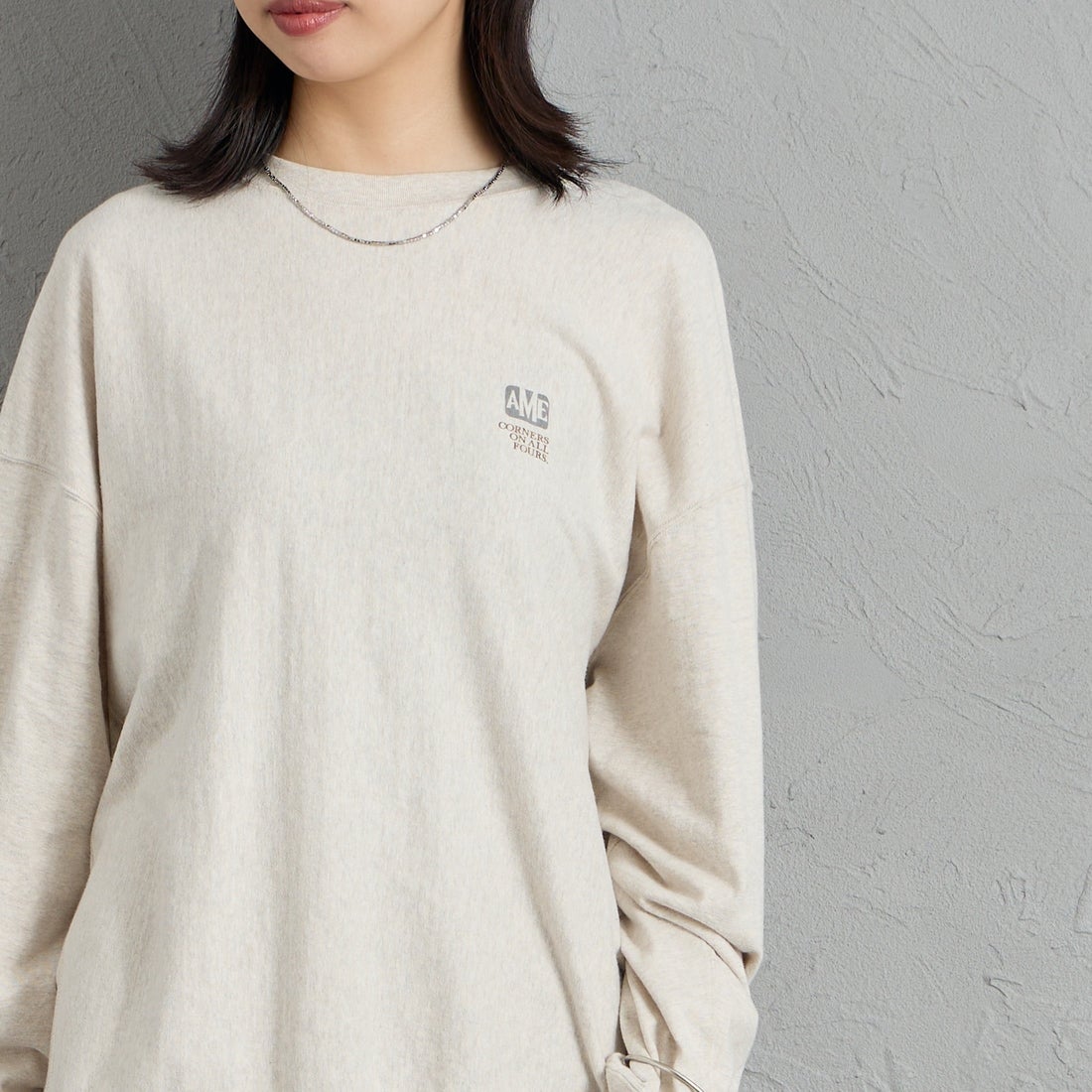 Americana [アメリカーナ] AMRCN バックプリントロングTシャツ [BRF-844A-2] ｵｰﾄﾐｰﾙ &&モデル身長：162cm 着用サイズ：ONE SIZE&&