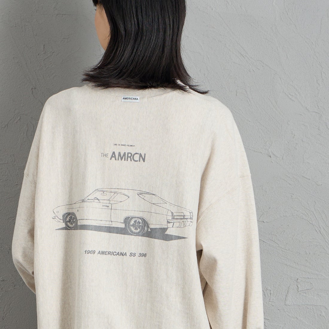 Americana [アメリカーナ] AMRCN バックプリントロングTシャツ [BRF-844A-2] ｵｰﾄﾐｰﾙ &&モデル身長：162cm 着用サイズ：ONE SIZE&&