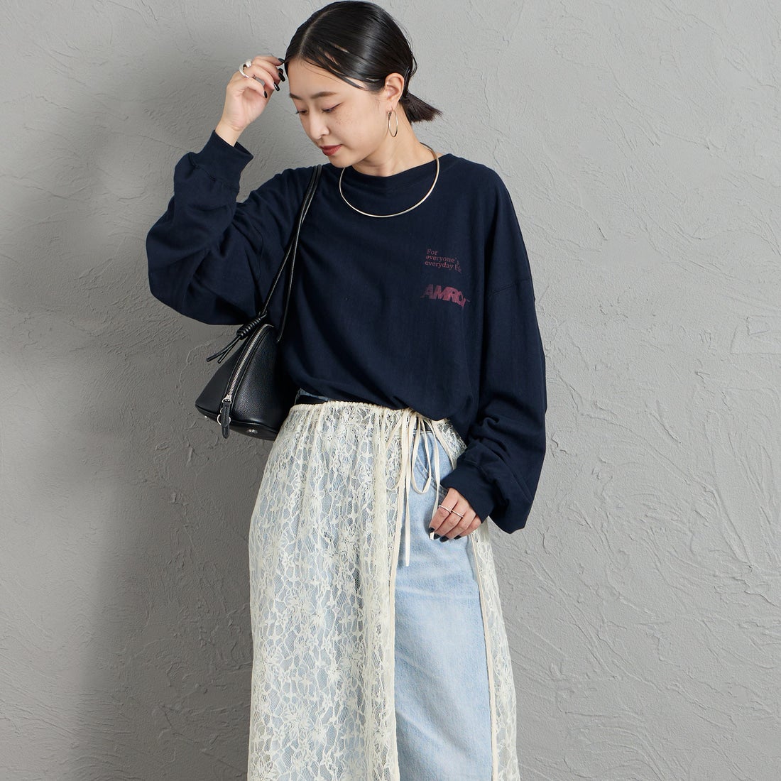 Americana [アメリカーナ] americana バックプリントロングTシャツ [BRF-844A-1] ﾈｲﾋﾞｰ