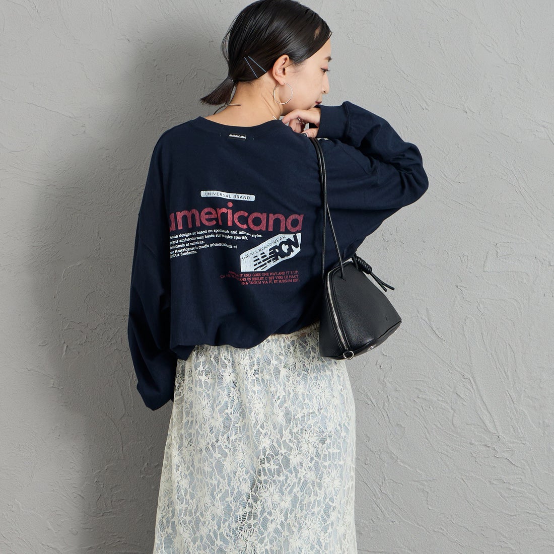 Americana [アメリカーナ] americana バックプリントロングTシャツ [BRF-844A-1] ﾈｲﾋﾞｰ
