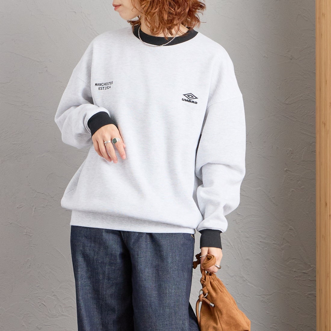 OATMEAL/BK&&モデル身長：158cm 着用サイズ：S&&
