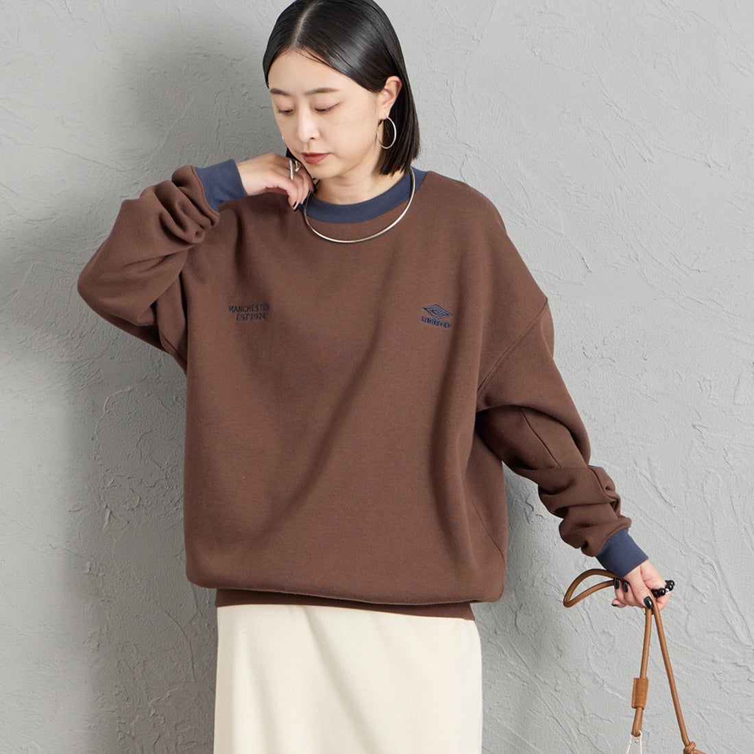 D.BRN/NAVY&&モデル身長：150cm 着用サイズ：S&&