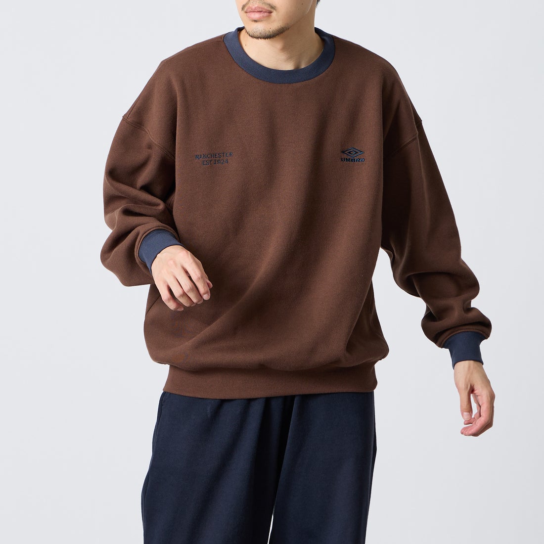 D.BRN/NAVY&&モデル身長：168cm 着用サイズ：L&&