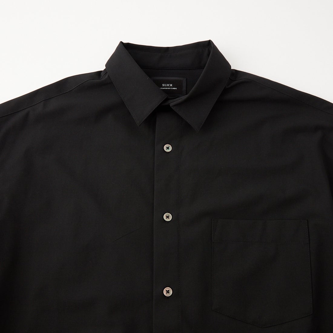 SLICK [スリック] T/R ストレッチギャバジン ドローストリングシャツ [5120310] 700 BLACK