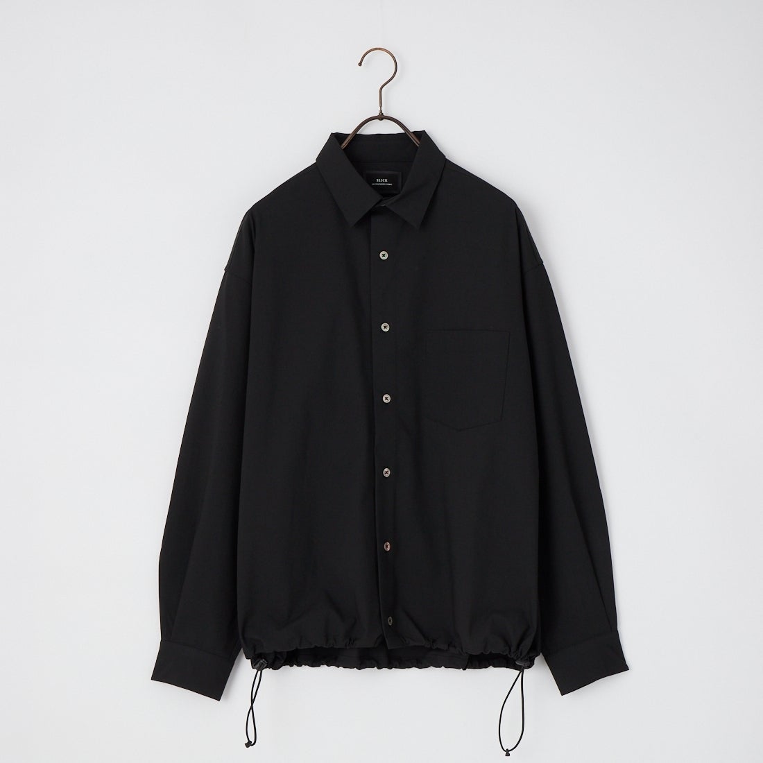 SLICK [スリック] T/R ストレッチギャバジン ドローストリングシャツ [5120310] 700 BLACK