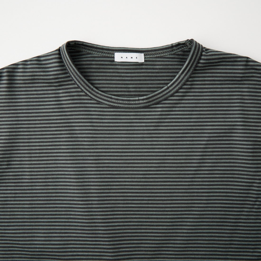 Name. [ネーム] ウールボーダーロングスリーブTシャツ [NMCU-061] GREEN/BLAC