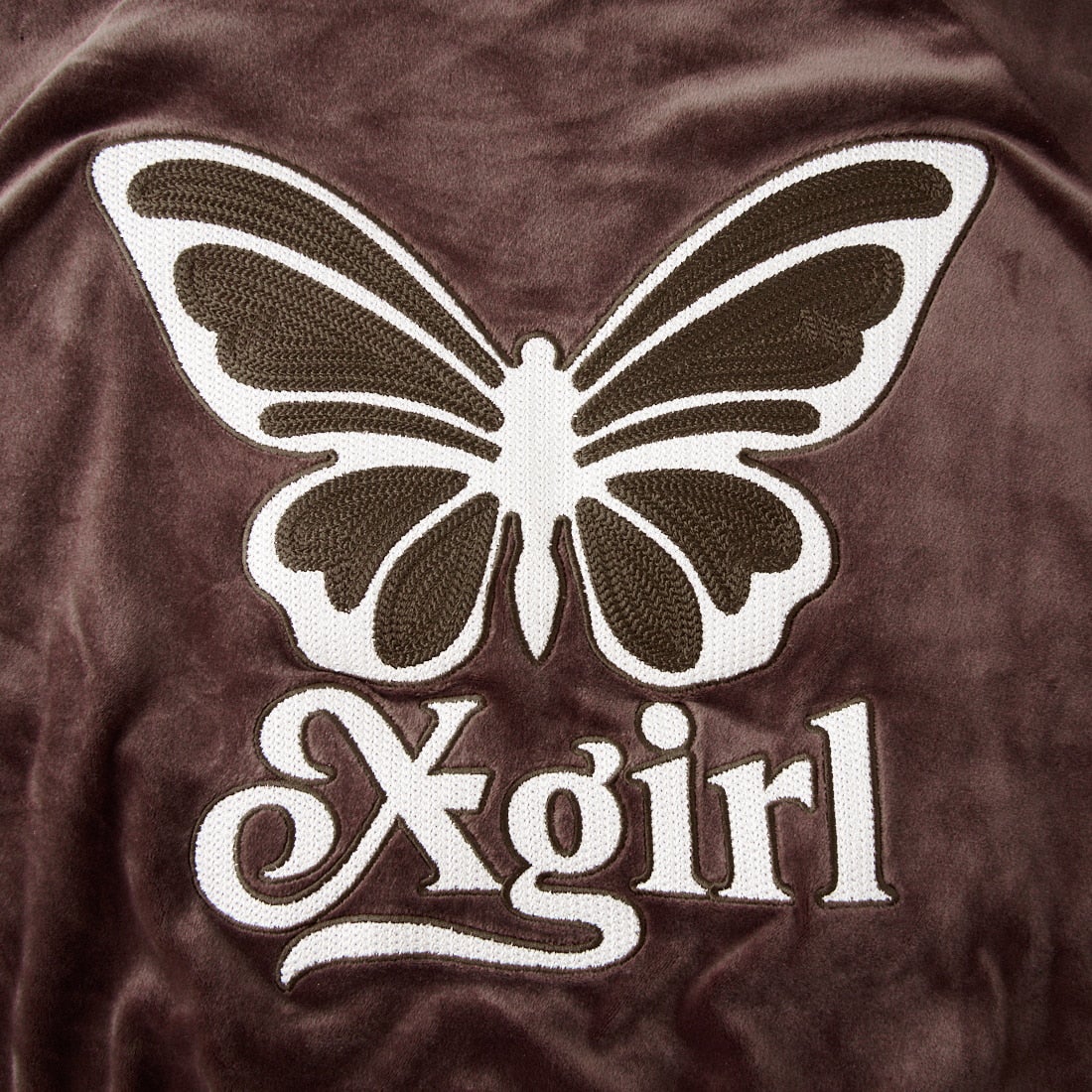 X-girl [エックスガール] バタフライ ベロア トラックジャケット [105263012005]
