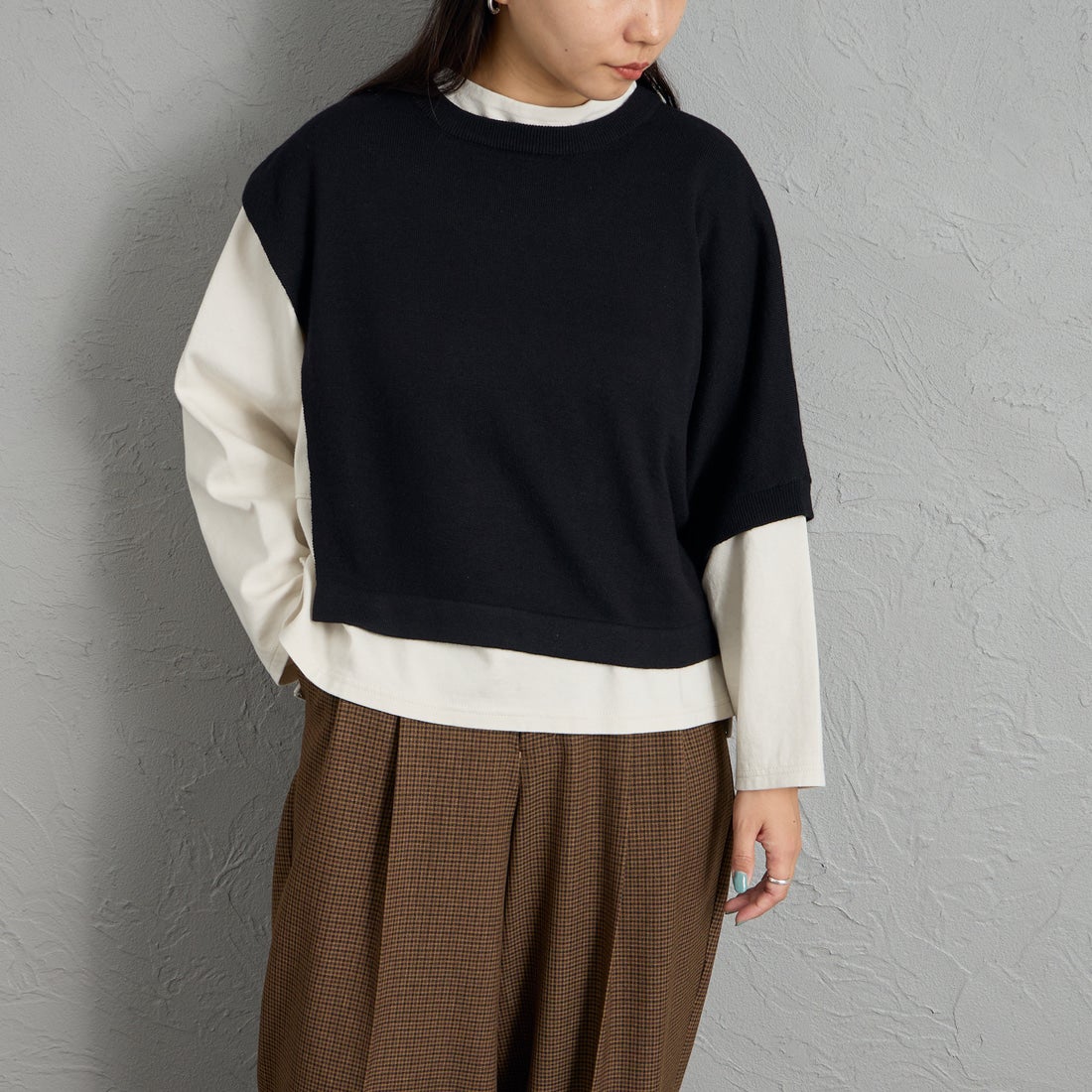 99 BLACK&&モデル身長：156cm 着用サイズ：F&&