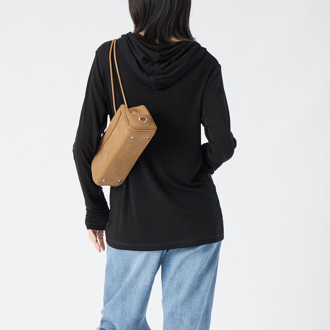 CLOCHE [クロシェ] シアーウールハーフボタンフーディ [65285640] ﾌﾞﾗｯｸ &&モデル身長：162cm 着用サイズ：2&&
