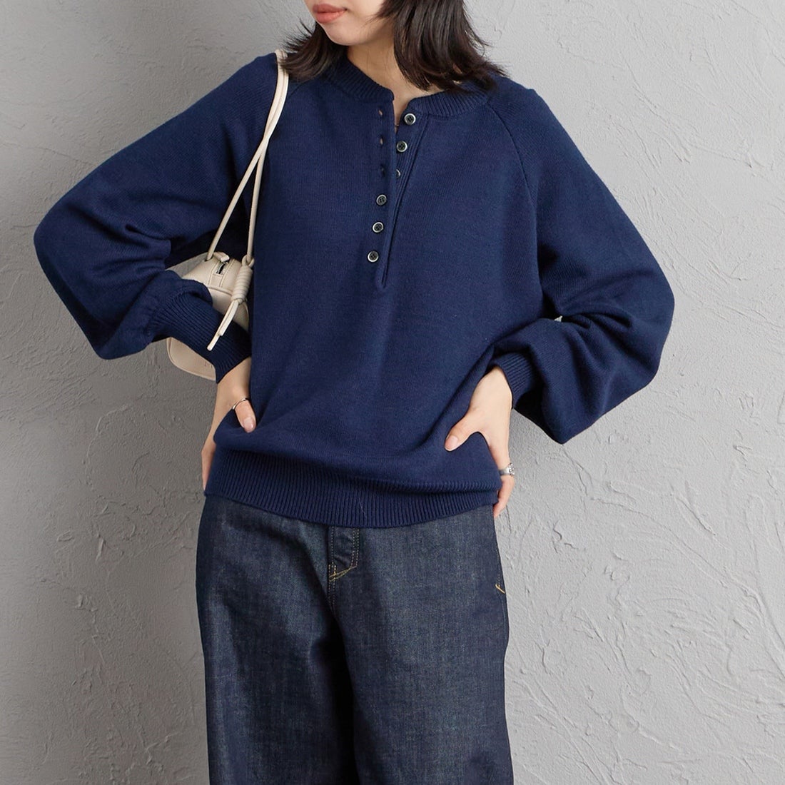 16 NAVY&&モデル身長：162cm 着用サイズ：F&&