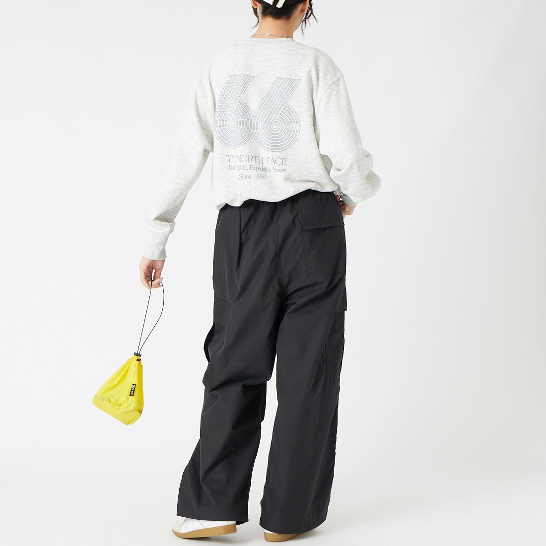 Noir Fabrik [ヌワールファブリック] パラシュートパンツ [IN41-PT-6] BLACK &&モデル身長：162cm 着用サイズ：XS&&
