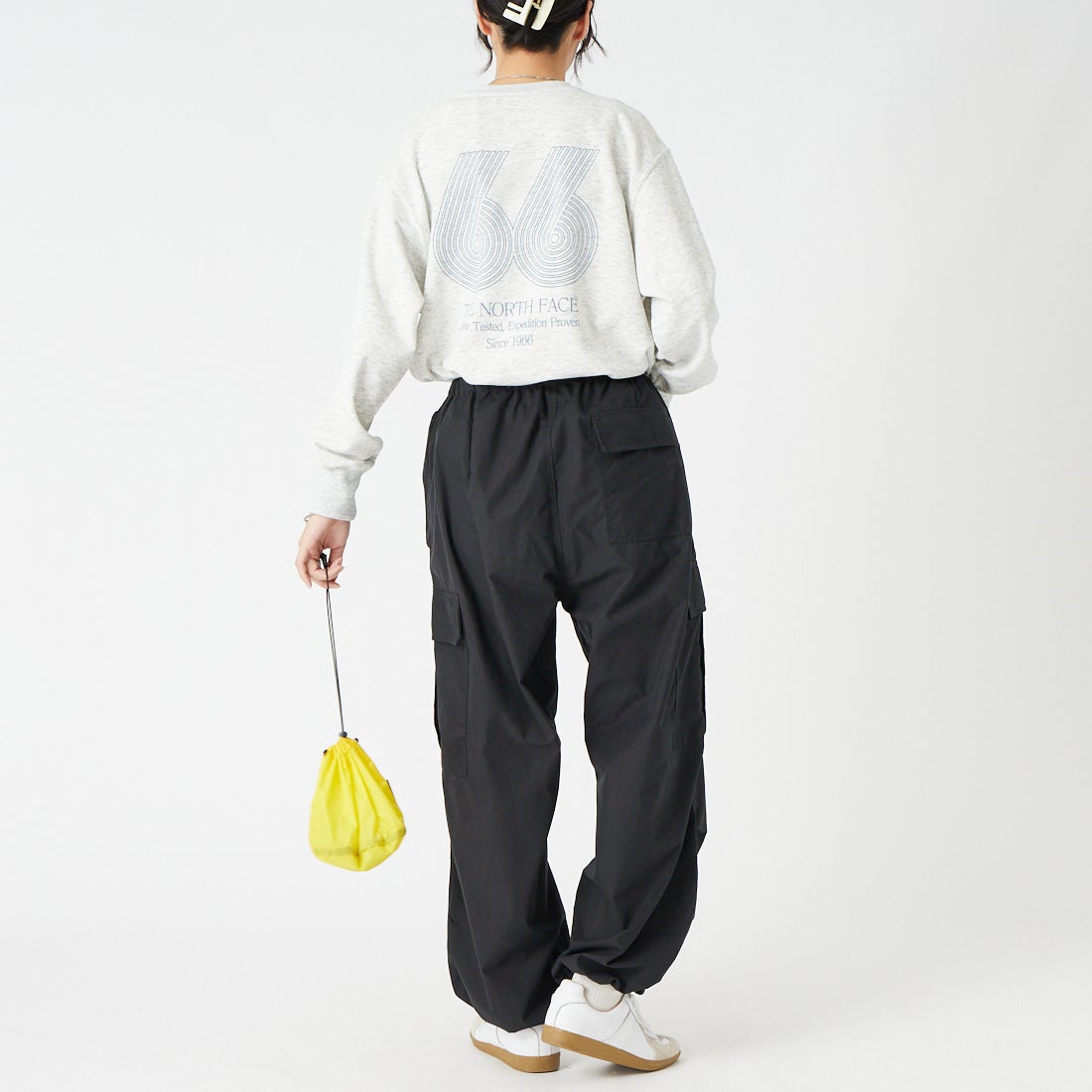 Noir Fabrik [ヌワールファブリック] パラシュートパンツ [IN41-PT-6] BLACK &&モデル身長：162cm 着用サイズ：XS&&